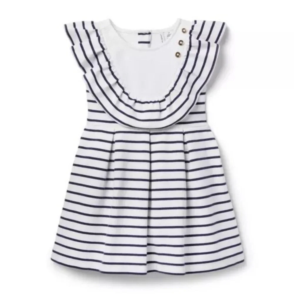 Janie and Jack Girls Striped Sailor Dress Preppy Size 3